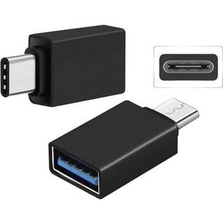 NÖRDIC A USB 3.0 OTG USB hun til C mandlige adapter metal sort
