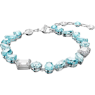 Gema Armband, Verschiedene Schliffe, Blau, Rhodiniert