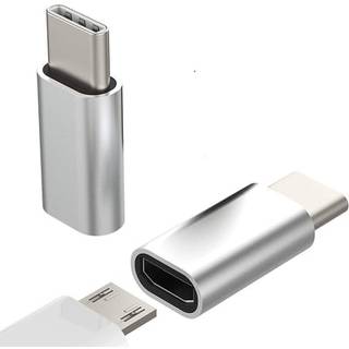 NÖRDIC Adapter Micro USB til USB C Metal Sort