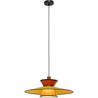 KARE pendellampe Riva, flerfarvet, tekstil, træ, Ø 55 cm