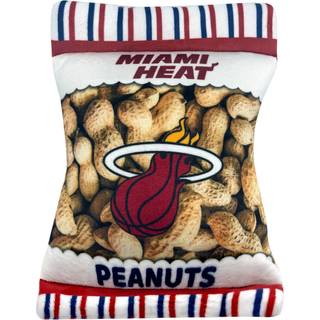 Pets First NBA Miami Heats Crinkle FINE Plys Hund & CAT Squeak Toy - Sdeste Stadium Peanuts Snack Plys Legetj til hunde og katte med indre sque