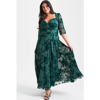 Scarlett & Jo Elizabeth Velvet Flocked Mesh Maxi kjoleEU 42 (UK 14)