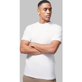 Mens White Man Active Gym Raglan Muscle Fit T-shirt