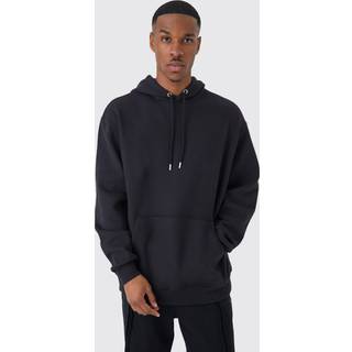 Mens Black Basic Oversized Over The Head Hoodie
