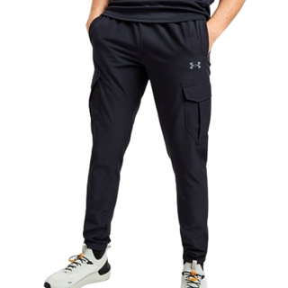 Under Armour Woven Cargo Track Pants, Black - XL