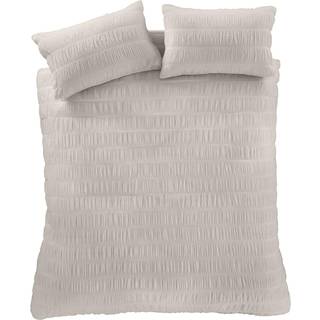 Catherine Lansfield Catherine Lansfield Natural Seersucker Easy Care Duvet Cover Set