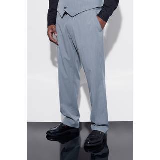 Mens Grey Plus Slim Suit Trousers