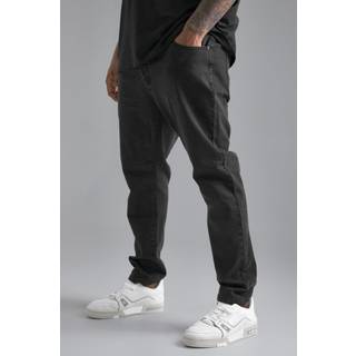 Mens Washed Black Plus Skinny Stretch Jeans