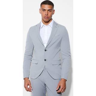 Mens Grey Super Skinny Single Breasted Suit Jacket