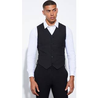 Mens Black Super Skinny Waistcoat