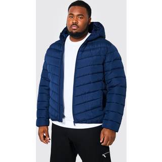 Mens Navy Plus Quilted Zip Through Jacket