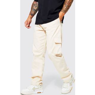Mens Stone Fixed Waist relaxed Fit Cargo Trouser