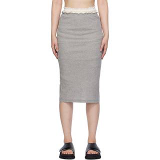 Jil Sander Layered jersey midi skirt - grey - L