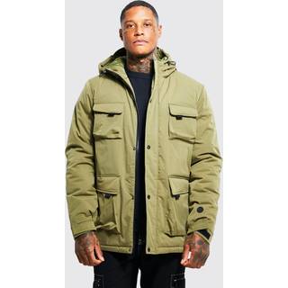 Mens Khaki 3d Pocket Smart Parka