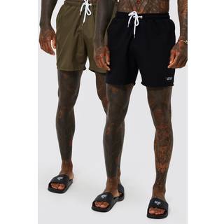 Mens Multi Original Man 2 Pack Mid Swim Shorts