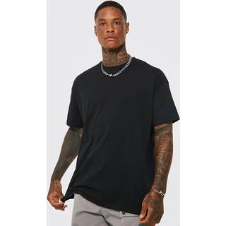 Mens Black Basic Oversized Crew Neck T-shirt