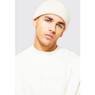 Mens Stone Fluffy Yarn Beanie
