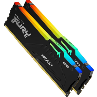 Kingston FURY Beast RGB DDR5-6000 - 64GB - CL40 - Quad Channel (4 pcs) - Intel XMP - Sort med RGB