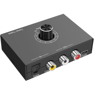 NÖRDIC Digital til Analog lydkonverter, Toslink og Coaxial til RCA L/R og hovedtelefoner med volumenkontrol metal DAC D/A konverter konverter