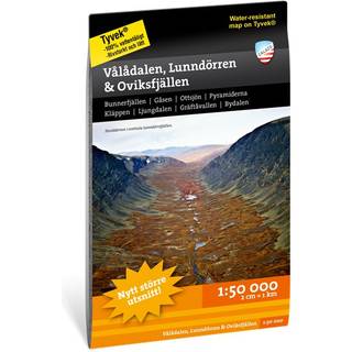 Calazo förlag Vålådalen, Lunndörren & Oviksfjällen 1:50.000 NoColour, OneSize