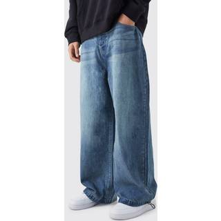Mens Vintage Blue Denim Parachute Washed Jeans