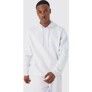 Mens Grey Marl Regular Fit Basic Over The Head Hoodie