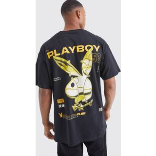 Mens Black Oversized Playboy License T-shirt