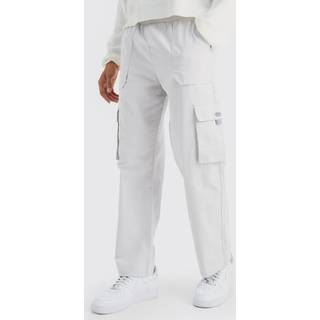 Mens Slate Elasticated Waist Relaxed Fit Cargo Trouser
