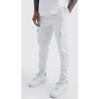 Mens Grey Marl Basic Skinny Fit Cargo Jogger