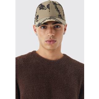 Mens Khaki Pixelated Camo Cap