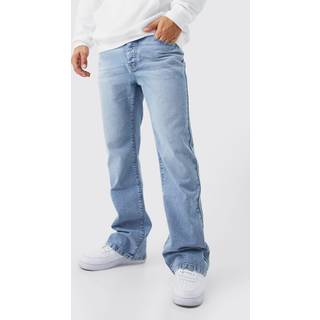 Mens Light Blue Relaxed Rigid Flare Jean