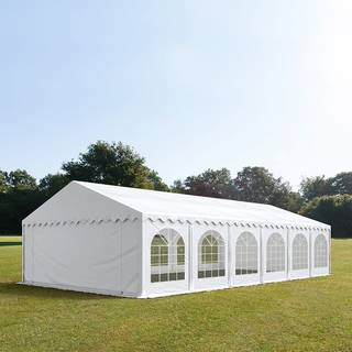 6x12m, Partytelt, PVC-teltdug, hvid, med bundramme - (7257)