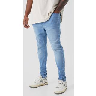 Mens Light Blue Plus Super Skinny Stretch Jeans