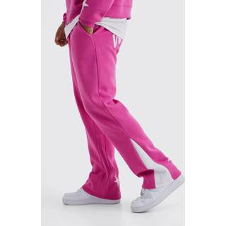 Mens Pink Regular Fit Worldwide Star Gusset Jogger