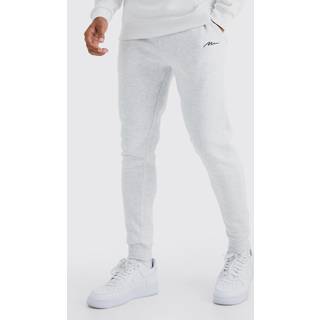 Mens Grey Marl Man Signature Skinny Fit Jogger