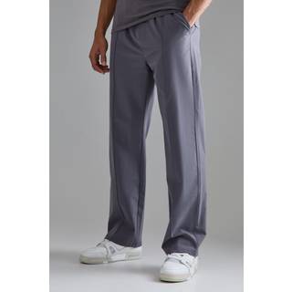 Mens Charcoal Elasticated Technical Stretch Relaxed Pintuck Trouser