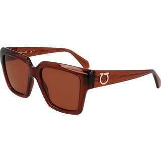 Ferragamo Kvinde SF2014S 232 Solbriller Acetat Brun Firkantet Normal Normal