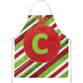 """" Caroline's Treasures CJ1039-CAPRON JUL PORNAMENT FERIE Indledende brev c forklæde stor flerfarvet """"