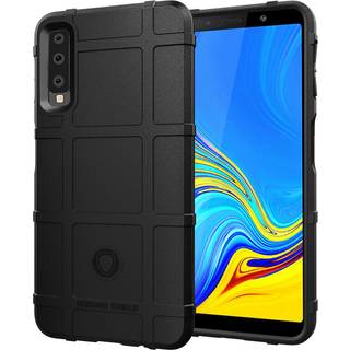 Samsung Galaxy A7 (2018) beskyttelsesetui i silikone med gittermønster - Sort