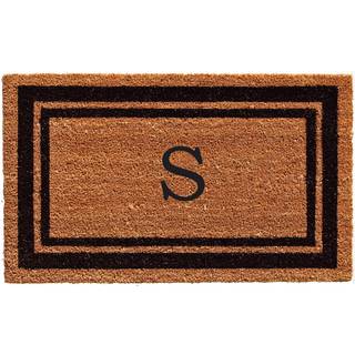 Calloway Mills 152961830S Black Border 18 """" X 30 """" Monogram Doormat (Letter S)