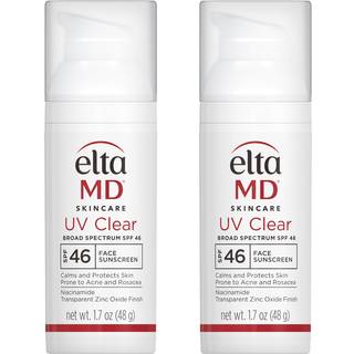 EltaMD UV Clear Face Solcreme SPF 46 Oliefri Solcreme med Zinkoxid Beskytter og beroliger f?lsom hud og akneudsat hud Letv?gts silkeagtig hudl?ge