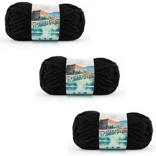 Lion Brand Yarn Hometown Yarn Super-Bulky garn til strikning af hækling og håndværk 3 pakke Oakland sort