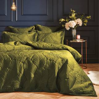 Paoletti Palmeria Quilted Duvet Cover and Oxford Border Pillowcase SetDobbelt