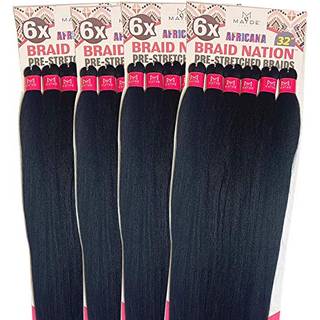 Mayde 6X Synthetic Africana Braid Nation Forudstrakte fletninger 24 """" Multi 4-pakker (2)