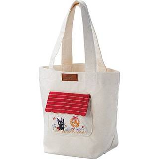 KIKI'S DELIVERY SERVICE - Jiji in middle flowers - Tote bag 26x32x15cm