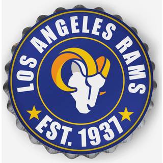 Foco Forever Collectibles Los Angeles Rams Sign Bottle Cap Style