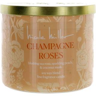 Nicole Miller 14.5 Oz Soy Wax Blend 3 Wick Candle - Champagne Roses