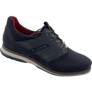 bugatti Herren Schnürschuhe blau Glattleder