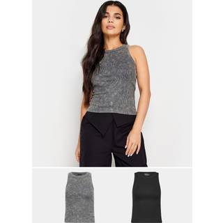 PixieGirl Petite Acid Wash And Sort Plain Vest Toppe 2 PakkeEU 46 Petite (UK 18 P)