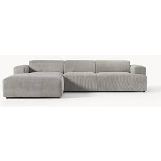 Riflet fløjl-hjørnesofa Melva (4-personers)